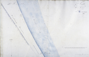 Plan d'alignement, feuille n° 47 : le Doubs le long du faubourg Rivotte. © Région Bourgogne-Franche-Comté, Inventaire du patrimoine