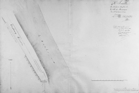 Plan d'alignement, feuille n° 48 : le Doubs et la porte Taillée. © Région Bourgogne-Franche-Comté, Inventaire du patrimoine