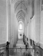 Vue du collatéral nord vers l'ouest depuis la tribune au-dessus de la sacristie. © Région Bourgogne-Franche-Comté, Inventaire du patrimoine