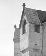 Détail de l'échauguette de l'abside, au nord de la travée axiale. © Région Bourgogne-Franche-Comté, Inventaire du patrimoine