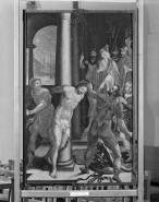 Panneau 2 recto : la Flagellation. © Région Bourgogne-Franche-Comté, Inventaire du patrimoine