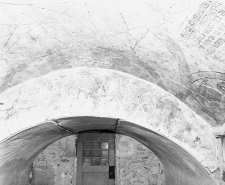 La Cène sur l'arc de front entre les deux voûtes de la chapelle. © Région Bourgogne-Franche-Comté, Inventaire du patrimoine