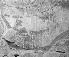 Détail de la partie gauche du mur ouest du choeur : le martyre de saint Liévin de Gand (?). © Région Bourgogne-Franche-Comté, Inventaire du patrimoine