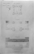 Construction d'un clocher : plans des fondations, du rez-de-chaussée et de l'étage supérieur, 1849. © Région Bourgogne-Franche-Comté, Inventaire du patrimoine