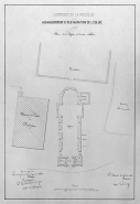 Agrandissement et restauration de l'église : plan de l'église et de ses abords, 1863. © Région Bourgogne-Franche-Comté, Inventaire du patrimoine