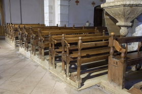 Vue des bancs de la nef. © Région Bourgogne-Franche-Comté, Inventaire du patrimoine