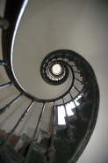 Détail de l'intérieur de l'escalier à cage ouverte. © Région Bourgogne-Franche-Comté, Inventaire du patrimoine