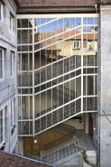 Vue d'ensemble premier escalier à cage ouverte, de face. © Région Bourgogne-Franche-Comté, Inventaire du patrimoine