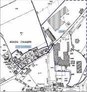 Plan de situation. Extrait du plan cadastral numérisé, 2008, section B, 1:2500. Source : Direction générale des Finances Publiques - Cadastre ; mise à jour : 2008. © Région Bourgogne-Franche-Comté, Inventaire du patrimoine