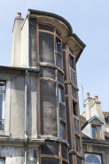 Détail de la partie supérieure de la cage d'escalier en pan de bois. © Région Bourgogne-Franche-Comté, Inventaire du Patrimoine