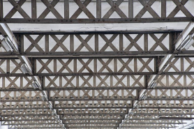 Extension ouest. Poutrelles à treillis de la charpente. © Région Bourgogne-Franche-Comté, Inventaire du patrimoine