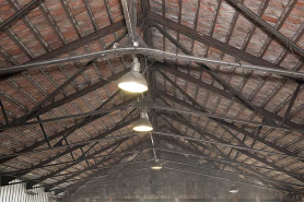 Charpente métallique d'un magasin industriel. © Région Bourgogne-Franche-Comté, Inventaire du patrimoine