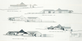 Région de Franche-Comté. District de Morteau. Lycée polyvalent de Morteau. APS. Façades, coupe, 1985. © Région Bourgogne-Franche-Comté, Inventaire du patrimoine