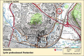 Carte de localisation. Carte topographique, IGN, 2012, dalle 0880-2300-L2E, échelle 1:16 000. © Région Bourgogne-Franche-Comté, Inventaire du patrimoine