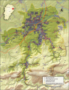 Carte du patrimoine industriel du Pays de Montbéliard. Fonds IGN, 2014. © Région Bourgogne-Franche-Comté, Inventaire du patrimoine