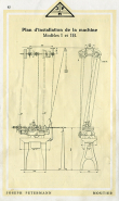 Plan d'installation de la machine modèles 1 et 1B, années 1920. © Région Bourgogne-Franche-Comté, Inventaire du patrimoine