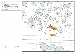 Plan-masse et de situation. Extrait du plan cadastral, 2014, section AF. © Région Bourgogne-Franche-Comté, Inventaire du patrimoine