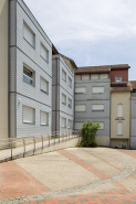 Détail de l'extrémité sud de la cour, bordée par l'internat. © Région Bourgogne-Franche-Comté, Inventaire du patrimoine