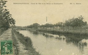 Demangevelle. Canal de l'est et les usines en construction. Carte postale. © Région Bourgogne-Franche-Comté, Inventaire du patrimoine