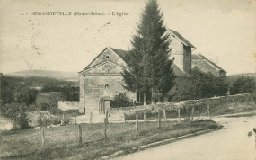 Demangevelle. L'église. Carte postale. © Région Bourgogne-Franche-Comté, Inventaire du patrimoine