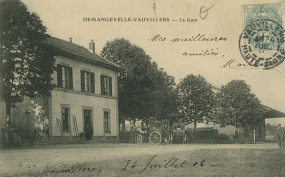 Demangevelle. La gare. Carte postale. © Région Bourgogne-Franche-Comté, Inventaire du patrimoine
