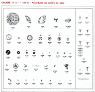 Calibre 11 1/2''' - 140 C - Fournitures du calibre de base, 1973. © Région Bourgogne-Franche-Comté, Inventaire du patrimoine