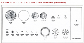 Calibre 11 1/2''' - 140 - 2C - Jour - Date (fournitures particulières), 1973. © Région Bourgogne-Franche-Comté, Inventaire du patrimoine