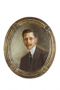 Portrait d'Henri Vuez en 1920, par le peintre Georges Serraz. (Collection particulière : Jean-Claude Vuez, Villers-le-Lac). © Région Bourgogne-Franche-Comté, Inventaire du patrimoine