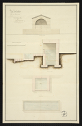 Plan d'une fontaine à construire, rue Saint-Nicolas (1829). © Archives départementales de la Haute-Saône