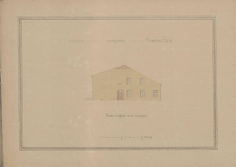 Plan de l'école des garçons : élévation de la façade sur la cour (1888). © Archives départementales de la Haute-Saône