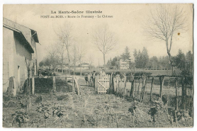Route de Fontenoy (actuelle route départementale), carte postale. © Archives départementales de la Haute-Saône