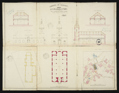 Plan pour la reconstruction de l'église. © Région Bourgogne-Franche-Comté, Inventaire du patrimoine