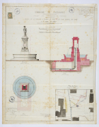 Projet de construction de la fontaine sur la nouvelle place publique. © Région Bourgogne-Franche-Comté, Inventaire du patrimoine