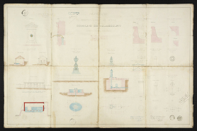 Construction de fontaines. [plan et élévation] 1867 © Région Bourgogne-Franche-Comté, Inventaire du patrimoine