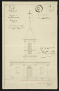 Construction du clocher. [Elévation de la façade] 1841 © Région Bourgogne-Franche-Comté, Inventaire du patrimoine