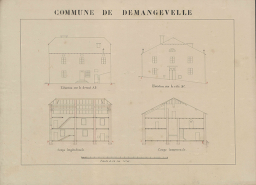 Plan de l'école : élévation et coupe. © Région Bourgogne-Franche-Comté, Inventaire du patrimoine