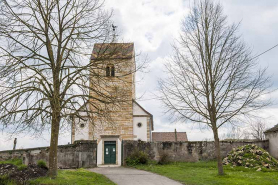 Vue depuis la route de l'Eglise. © Région Bourgogne-Franche-Comté, Inventaire du patrimoine