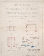 Projet de construction d'une rémise à pompe (1870). © Région Bourgogne-Franche-Comté, Inventaire du patrimoine