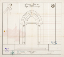 Projet de construction de l'église, élévation du portail (1862) © Région Bourgogne-Franche-Comté, Inventaire du patrimoine