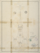 Projet de construction de l'église, façade principale (1862). © Région Bourgogne-Franche-Comté, Inventaire du patrimoine
