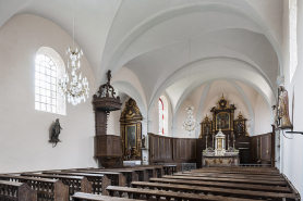Vue d'ensemble de la nef et du choeur © Région Bourgogne-Franche-Comté, Inventaire du patrimoine