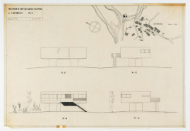 Plans en élévation des quatre faces de la maison et extrait de plan cadastral. © Région Bourgogne-Franche-Comté, Inventaire du patrimoine