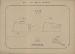 Plans en coupe de l'école des garçons de Baulay © Région Bourgogne-Franche-Comté, Inventaire du patrimoine