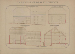 Plans de l'école des filles et logements des instituteurs © Région Bourgogne-Franche-Comté, Inventaire du patrimoine