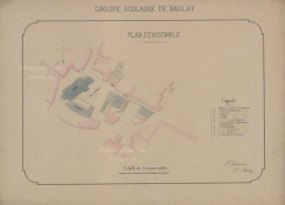 Plan d'ensemble du groupe scolaire de Baulay © Région Bourgogne-Franche-Comté, Inventaire du patrimoine