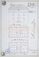 Plans de la façade sur rue de l'école à construire, 1851 © Région Bourgogne-Franche-Comté, Inventaire du patrimoine