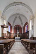 Intérieur de l'église depuis l'entrée. © Région Bourgogne-Franche-Comté, Inventaire du patrimoine
