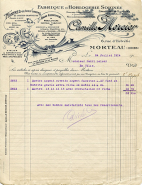 Papier à en-tête de la fabrique d'horlogerie Camille Mercier, 24 juillet 1914. © Région Bourgogne-Franche-Comté, Inventaire du patrimoine