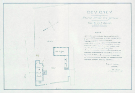 Plan de l'école réalisé en 1888. © Archives départementales de la Haute-Saône
