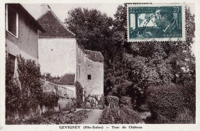 Tour du château, carte postale. © Commune de Gevigney-et-Mercey